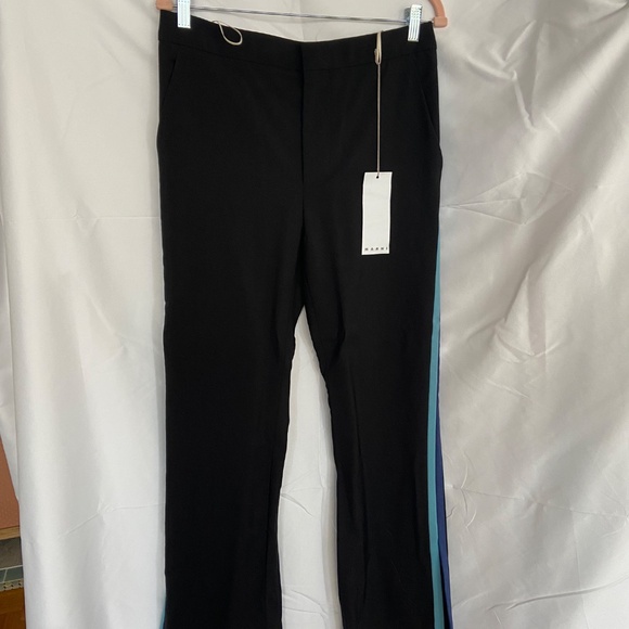 Marni Ladies Contrasting Trim Straight-leg Trousers - Picture 2 of 6